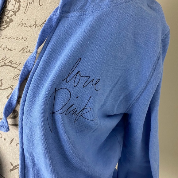 Light Blue VS Pink Zip Up Hoodie Jacket - Picture 4 of 9